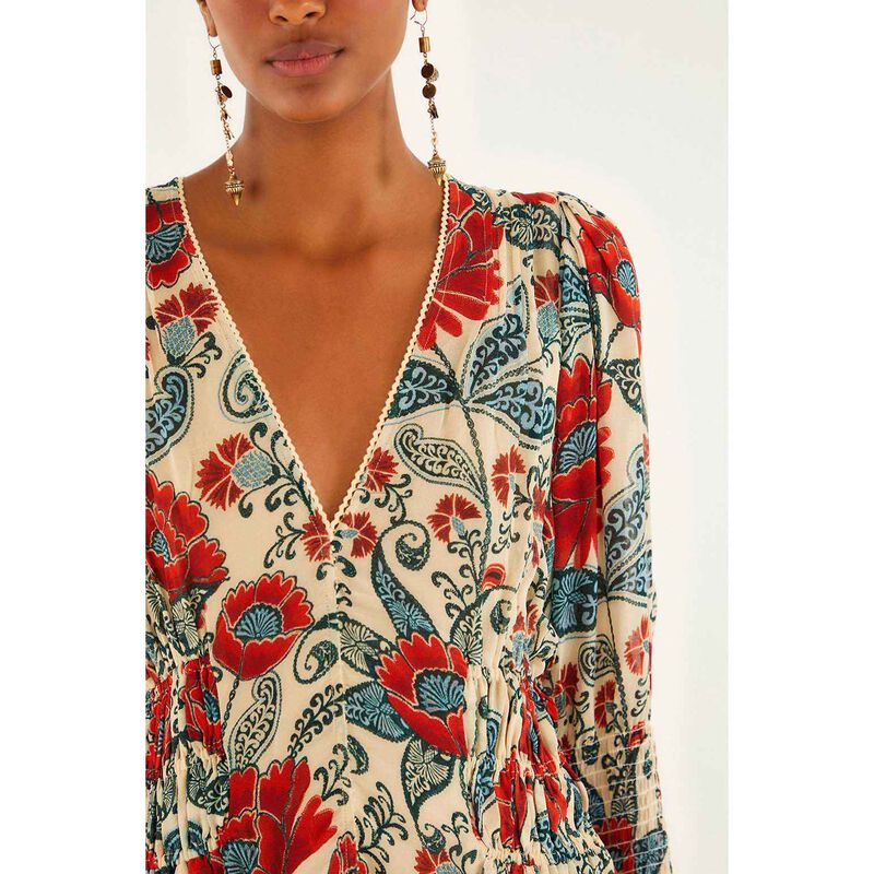 FARM Rio Francesca Sand Long Sleeve Blouse image number 2